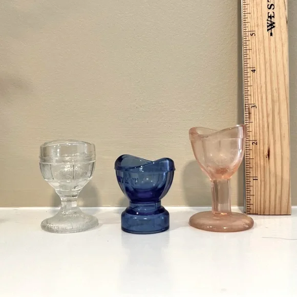 Vintage Eye Wash Cups Set of Two Clear and Light Pink - Picture 11 of 13